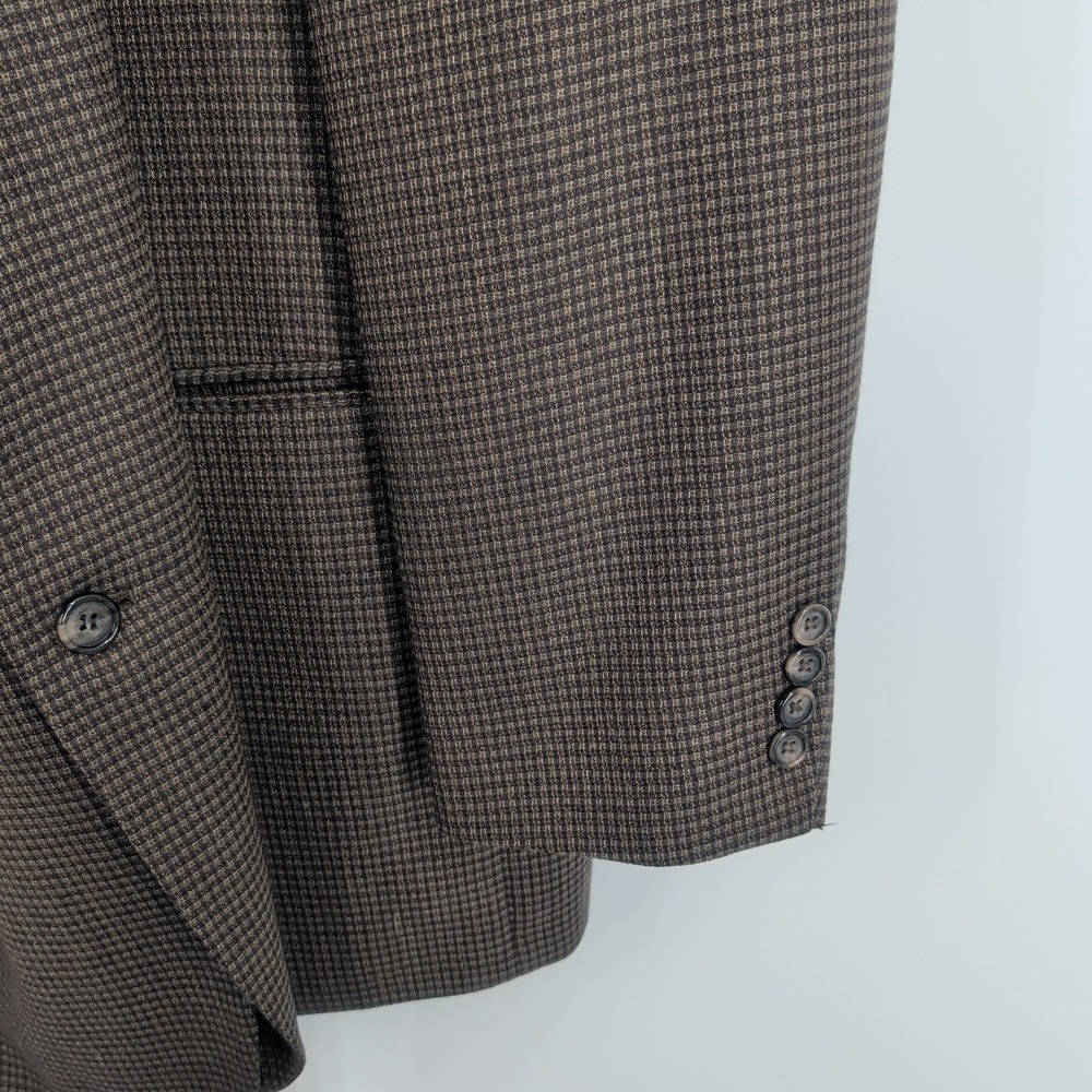 Baracuta Three Button Front Notch Collar Houndstooth Suit Coat Brown Size 50 L‎ - Picture 3 of 7